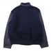 90s NORTH END Leather Sleeve Stadium Jacket L Navy Wool