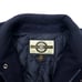 90s NORTH END Leather Sleeve Stadium Jacket L Navy Wool