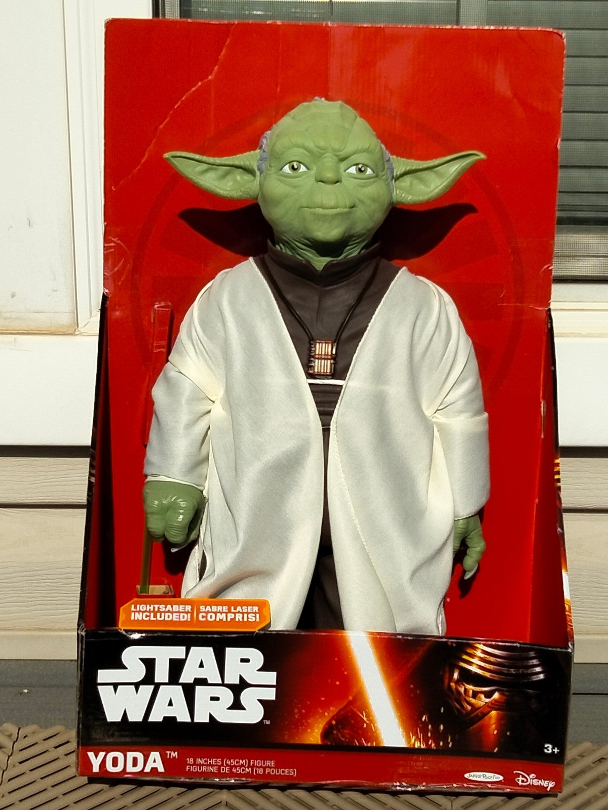 BRAND NEW, 18" JAKKS PACIFIC, DISNEY STAR WARS YODA w/ LIGHTSABER (2015)