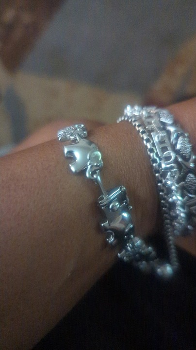 Cute Elephant Round Cut Natural Diamond Link Tennis Bracelet (