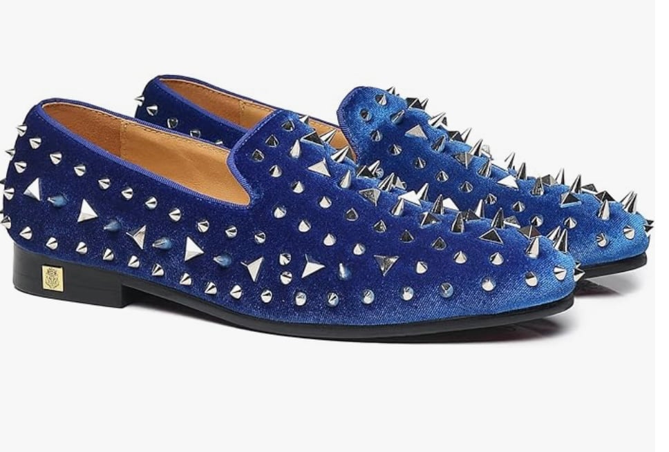 Erphpre Paul Men's 9.5 Studded Loafers Spikes Rivets Luxury Dress Shoes