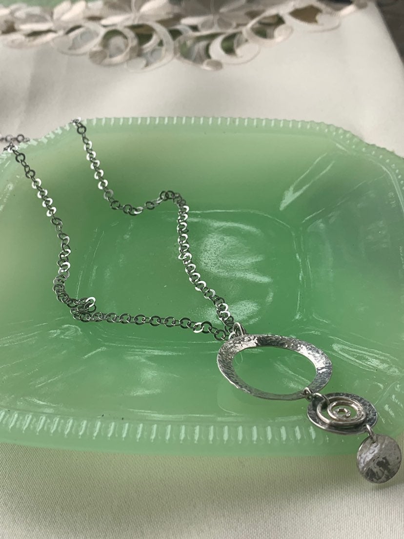 Sterling Silver Scroll Pendant Necklace