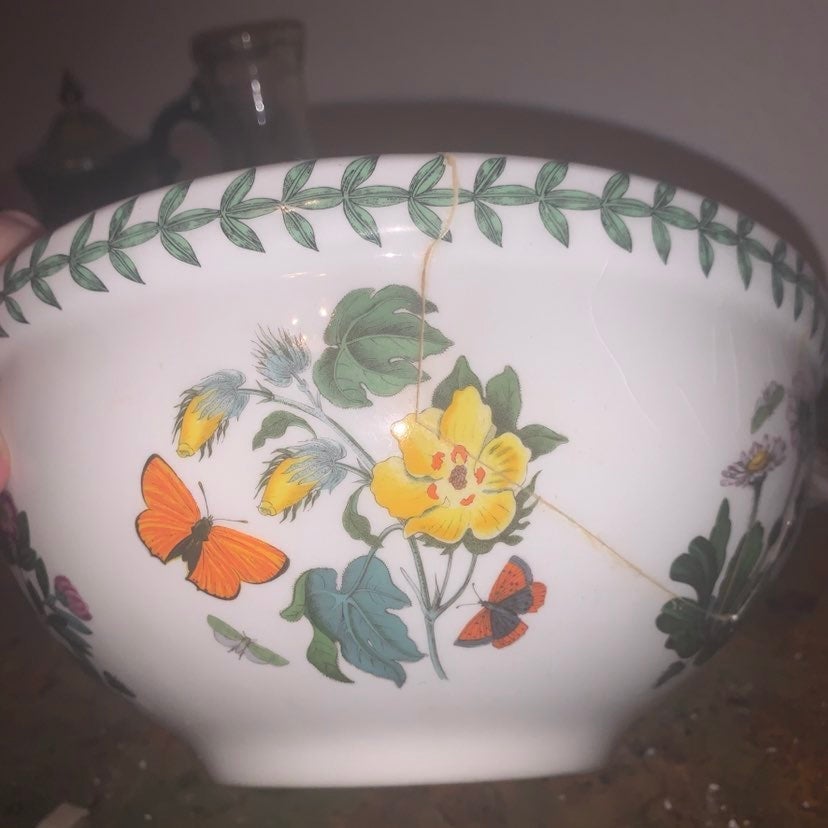vintage flower and insect bowl from 1972