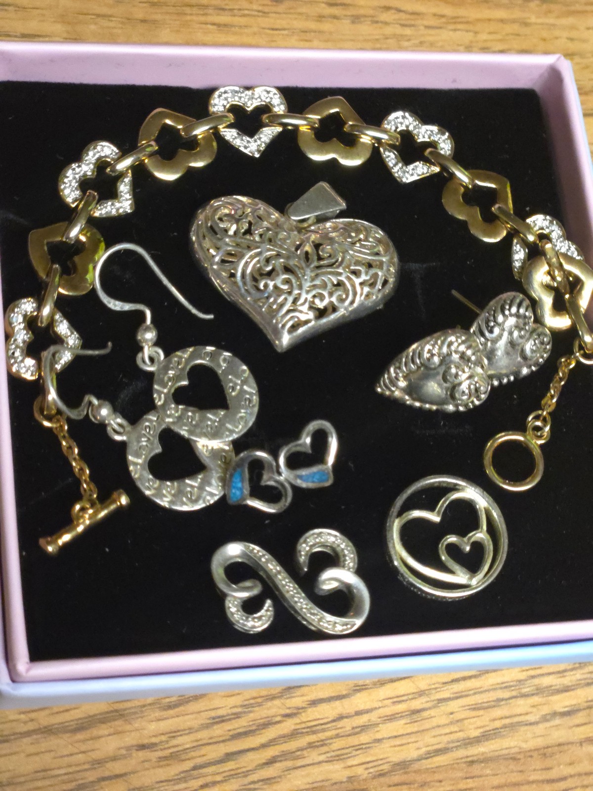 Random Hearts silver sterling silver