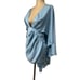 Michael Costello Revolve Blue Satin Colette Caped Mini Dress size XS