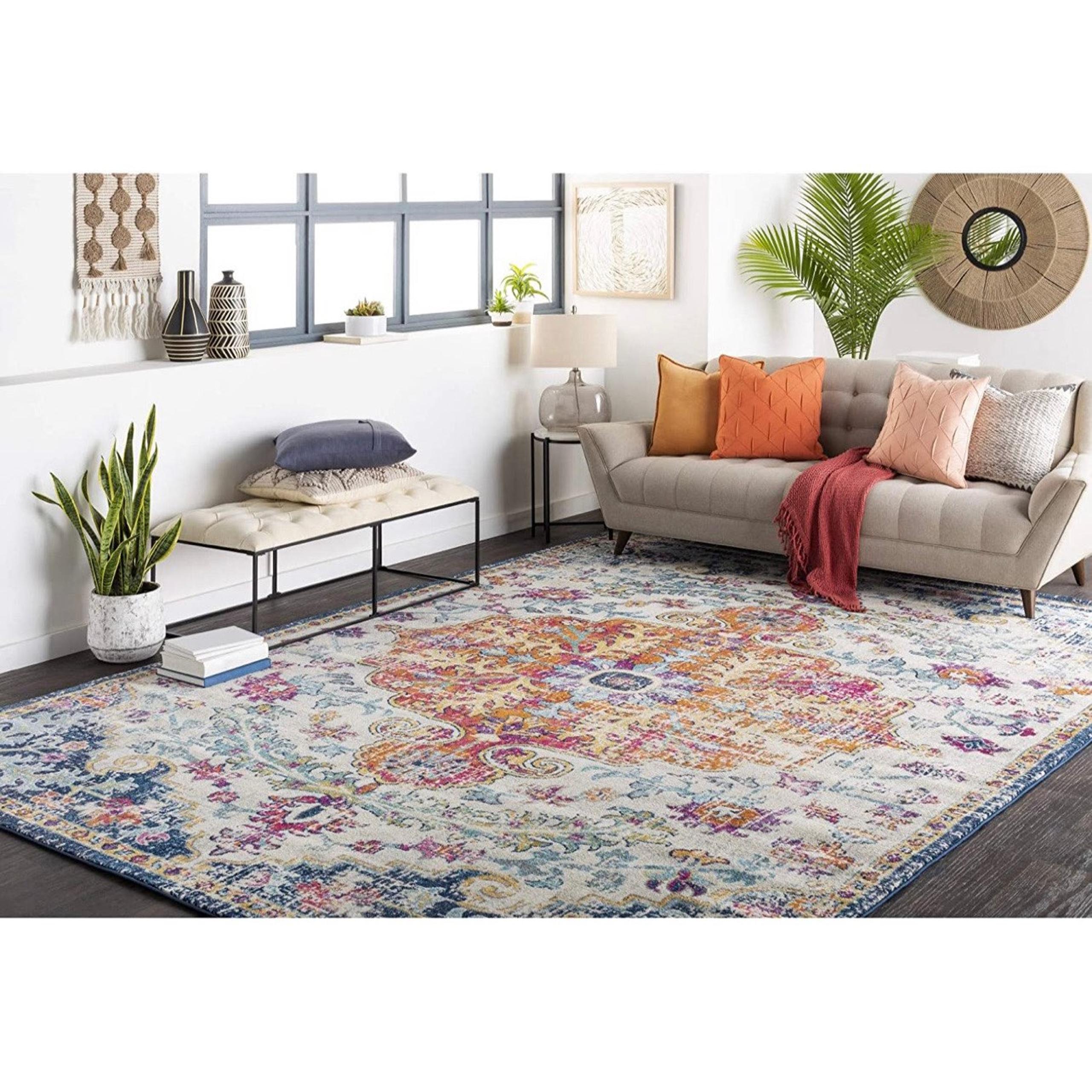 Artistic Weavers Odelia Vintage Bohemian Area Rug 2' x 3' Orange/Navy