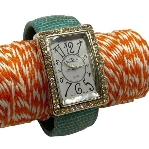 Vintage Denacci Cuff Watch Stainless Steel Case Snake Japan Movt NWT