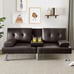 Brown Leather Futon Couch