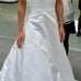 Davids Bridal Wedding Dress Size 8/10 Sequin Bow Button Back White Sleeveless