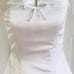Davids Bridal Wedding Dress Size 8/10 Sequin Bow Button Back White Sleeveless