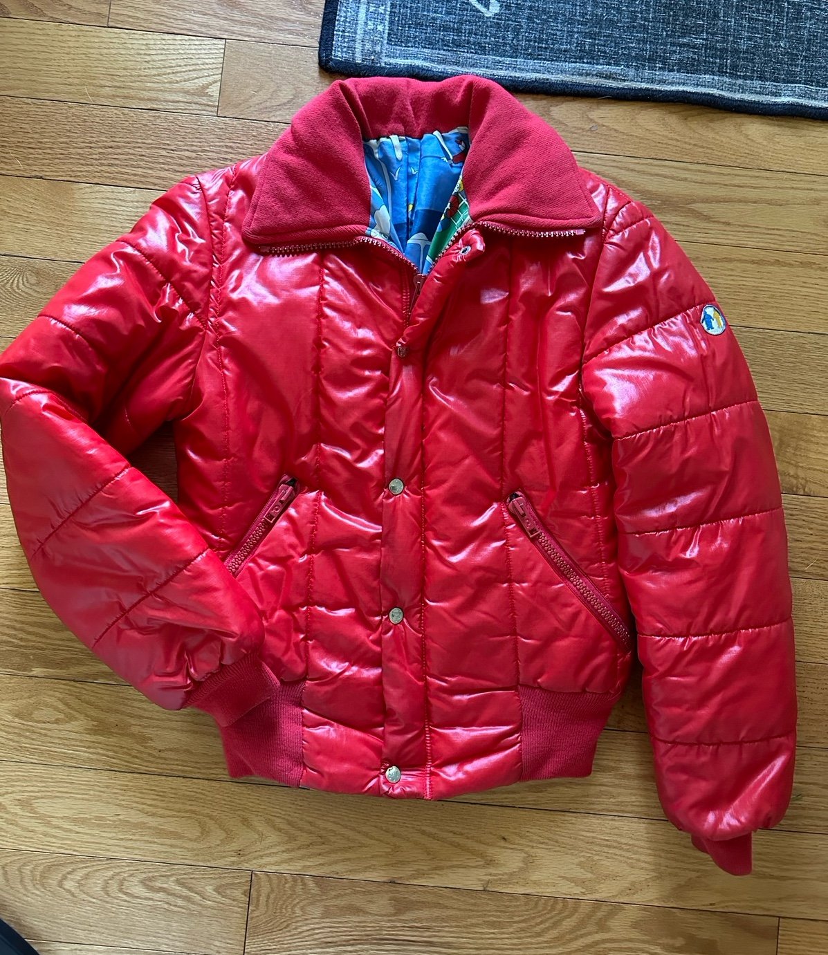 Vintage 1970s Red Dacron Puffer Ski Jacket