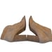 42 Gold Tan Loyalty Suede Open Toe Block Heel Booties Size 10