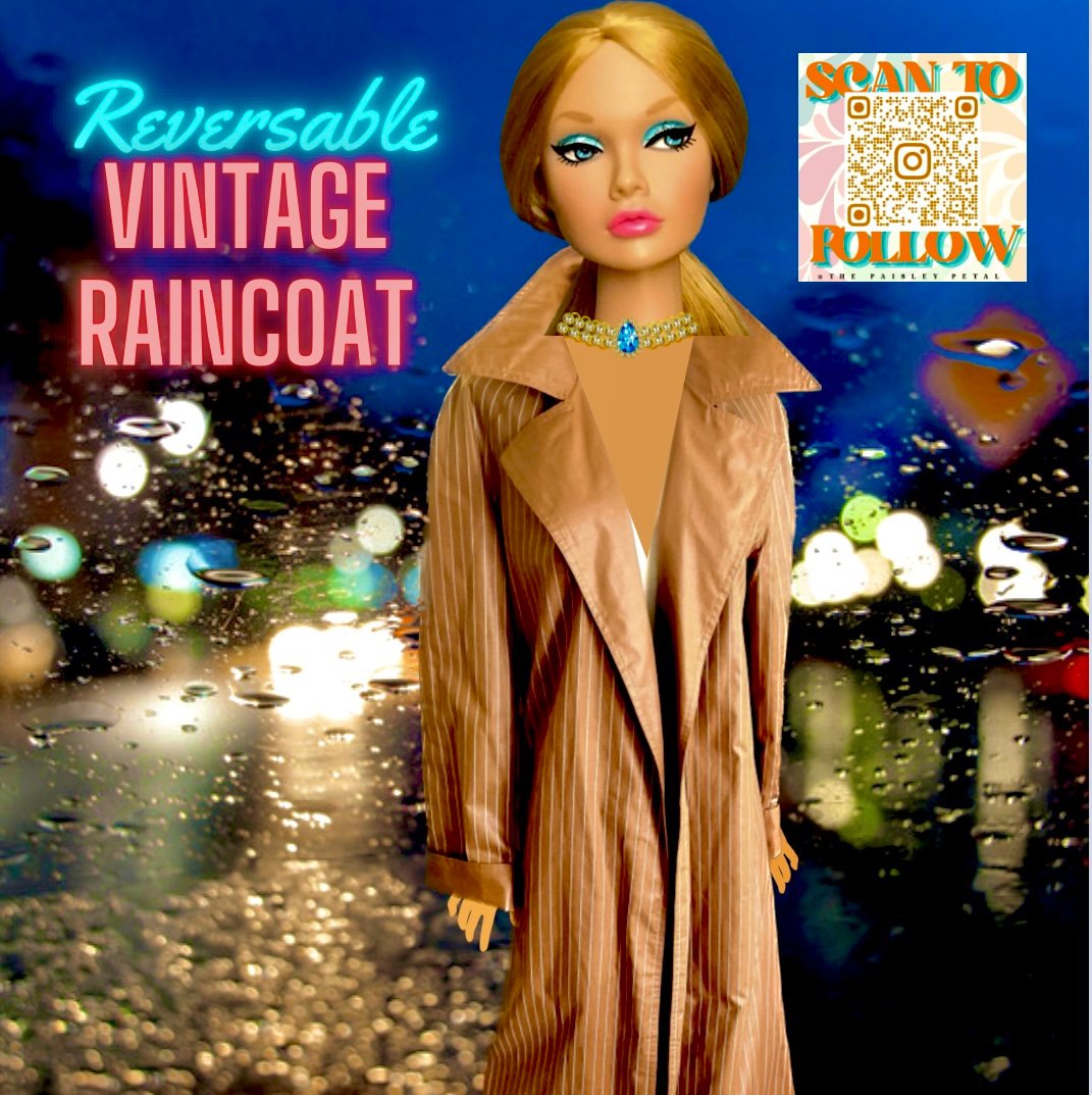 REVERSIBLE VINTAGE STRIPED RAINCOAT