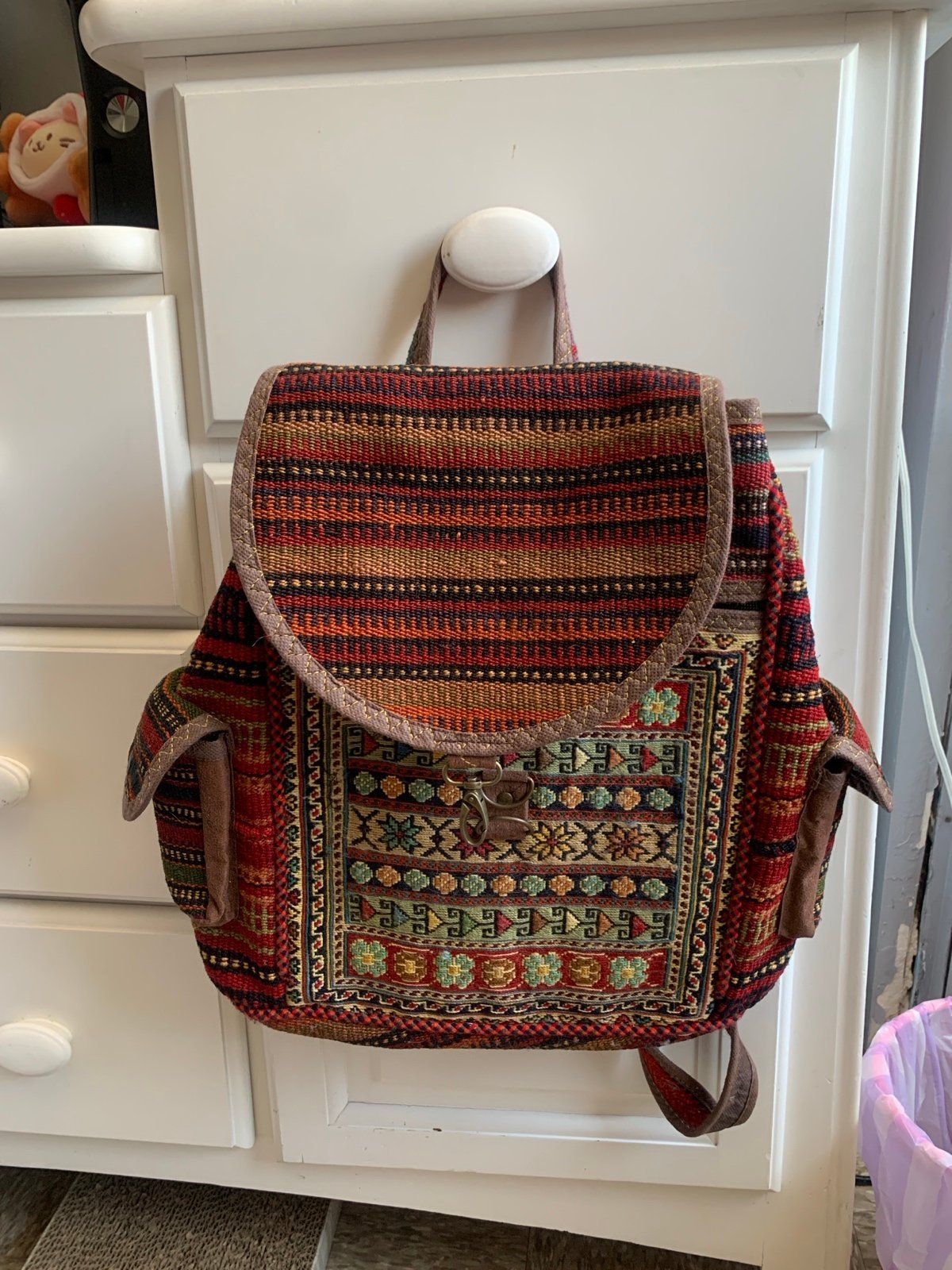 Vintage , handmade specious book bag