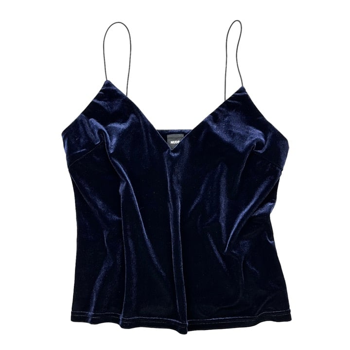 NUDE Navy Velvet Camisole, M. NWOT