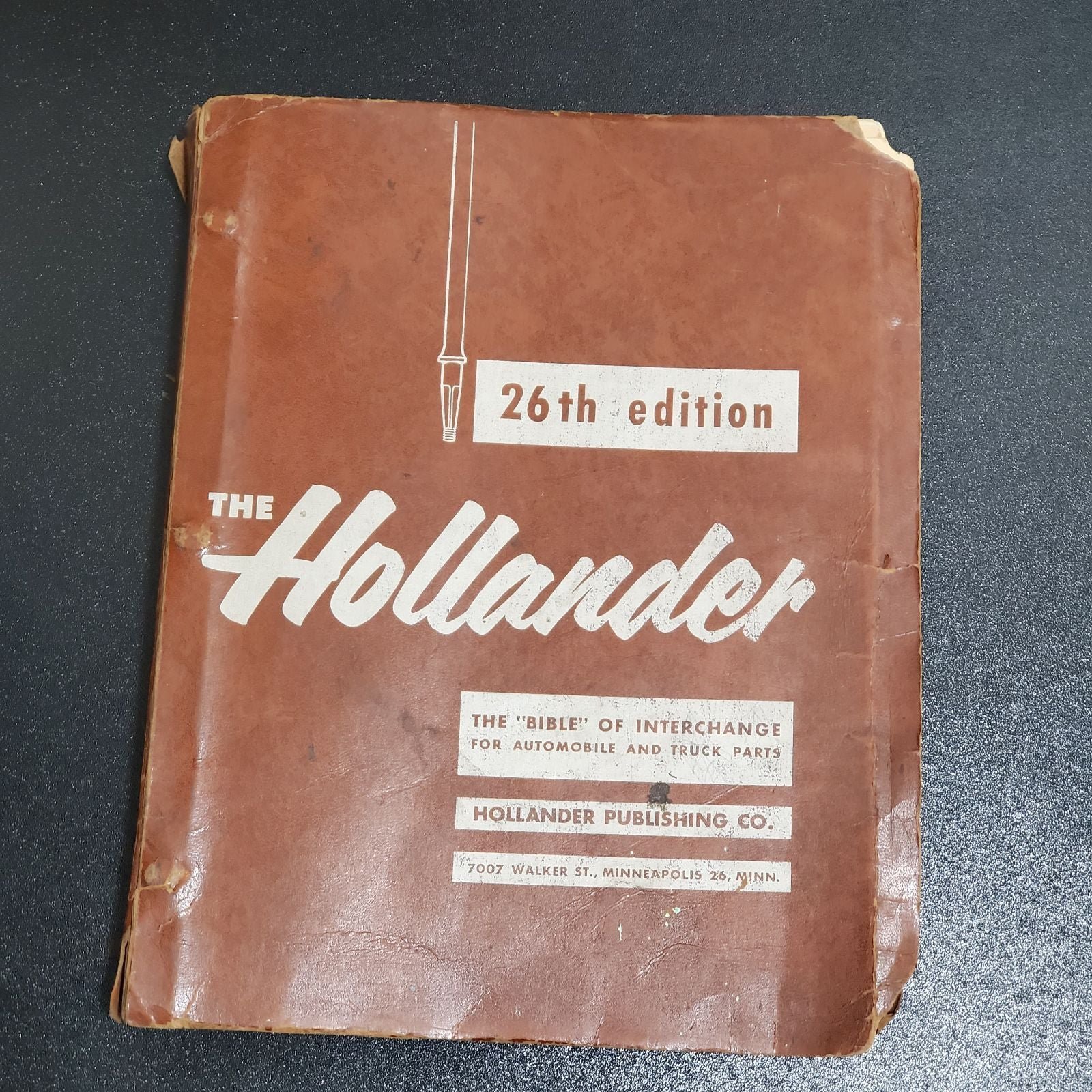 Vintage 1960 The Hollander 26th Edition Parts Index Manual Auto and Truck Book