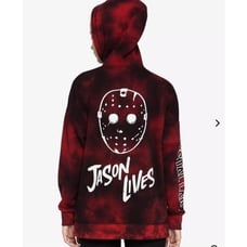 Hot Topic Friday The 13th Tie-Dye Hoodie Red/Black NWOT Medium Halloween