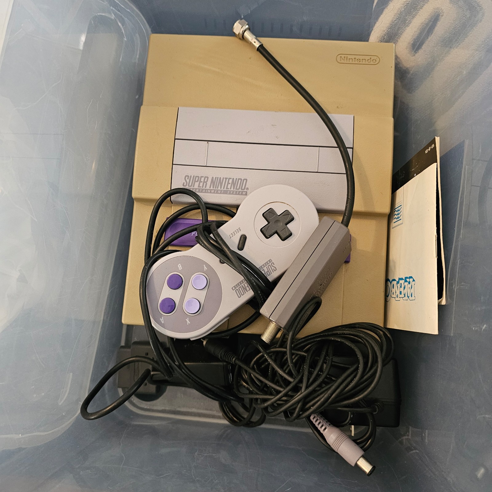 Super Nintendo system with 4 games