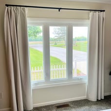 100% Blackout Natural Linen Curtains, 63 Inches Linen Textured 2 Panels