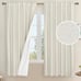 100% Blackout Natural Linen Curtains, 63 Inches Linen Textured 2 Panels