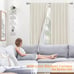100% Blackout Natural Linen Curtains, 63 Inches Linen Textured 2 Panels