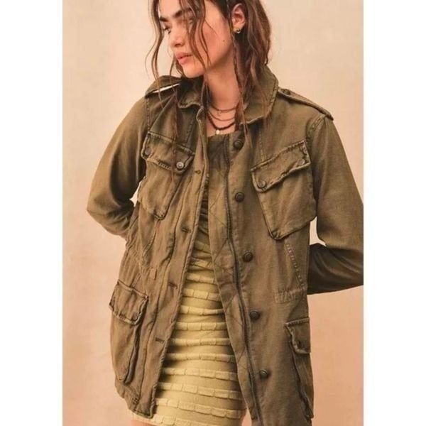 FREE PEOPLE Not Your Brother’s Olive Green Military Surplus Jacket
