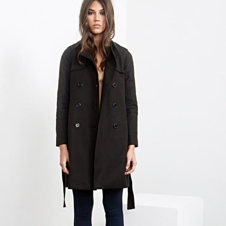 Forever 21 Women’s Black Jacket Trench Coat Small
