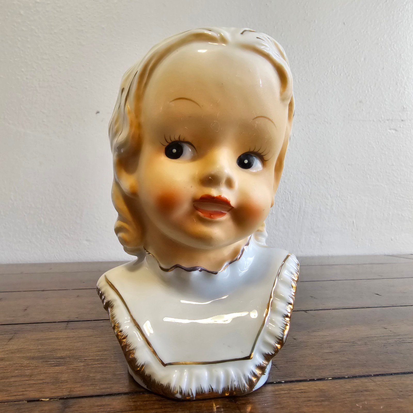 Vintage Young Lady Head Vase
