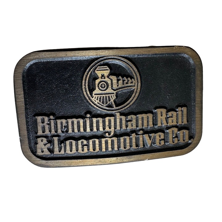 Vintage Birmingham Rail & Locomotive Co. Solid Brass Belt Buckle - DynaBuckle