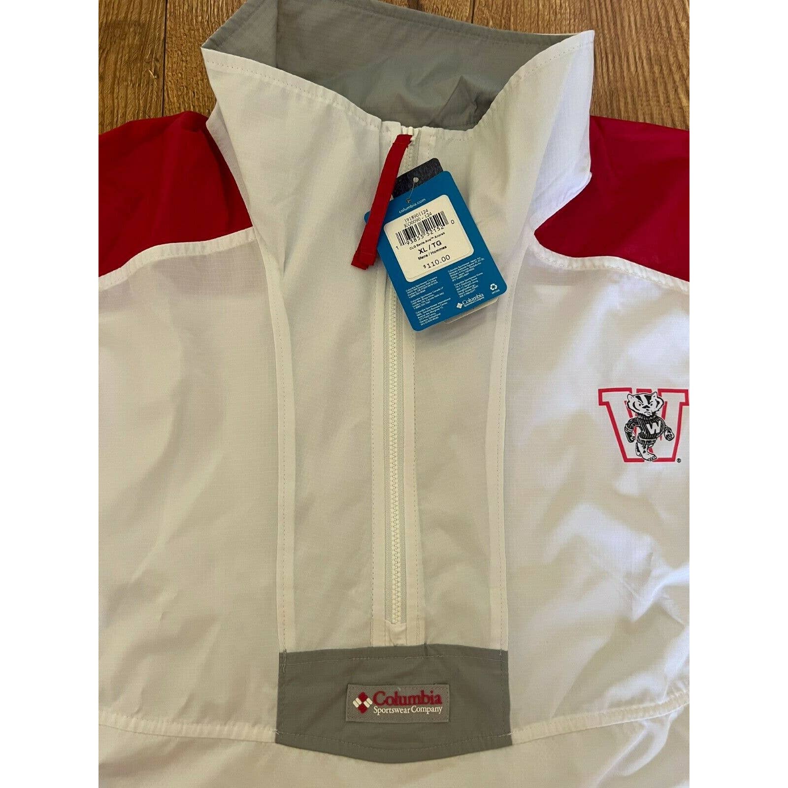 Columbia Men's Wisconsin Badgers Santa Ana Anorak Size XL