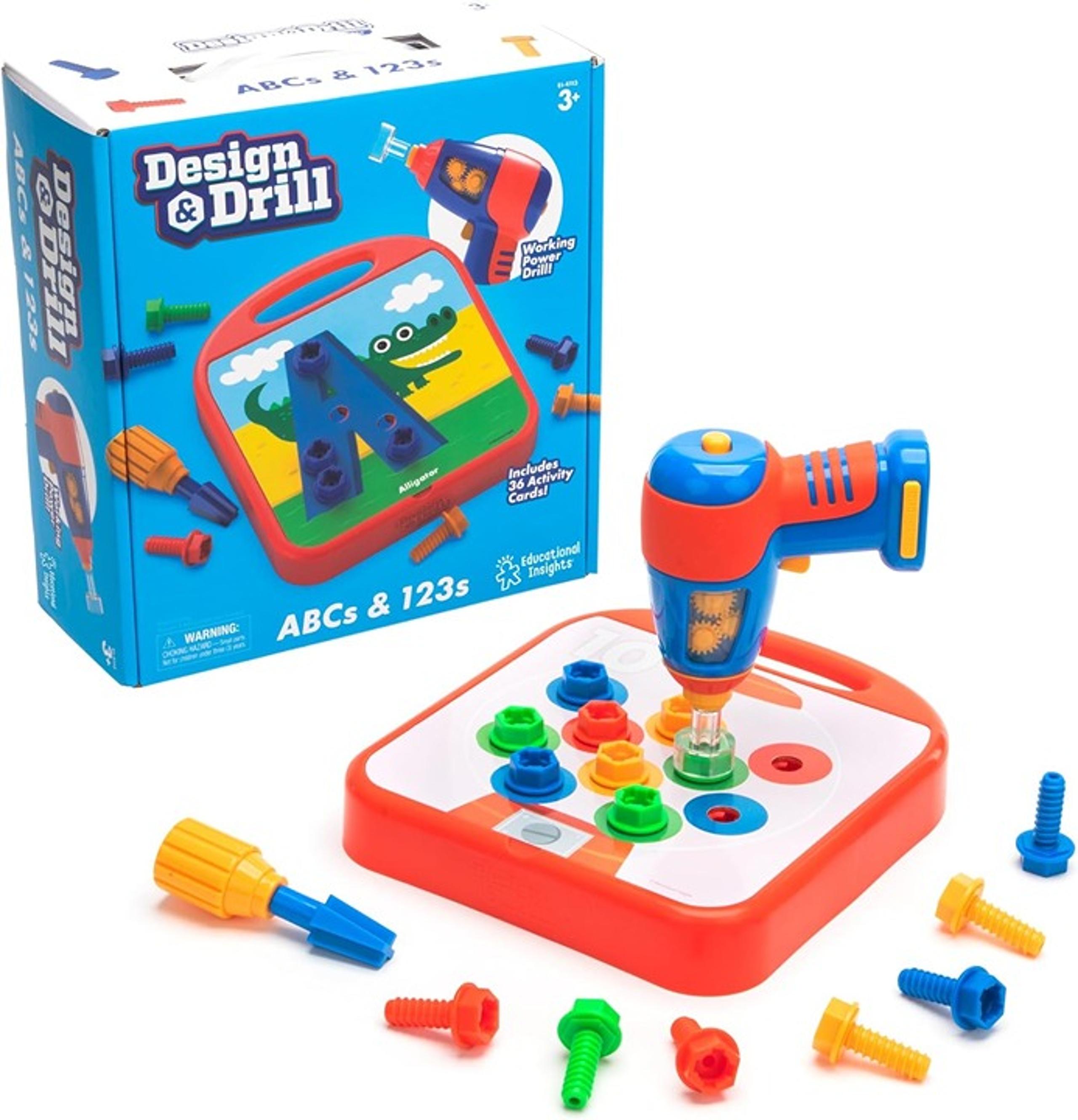 Educational Insights Design & Drill ABCs & 123s - Construction Toys & Toddler