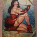 Bettie Page pinup Tapestry 40 x 30 good condition