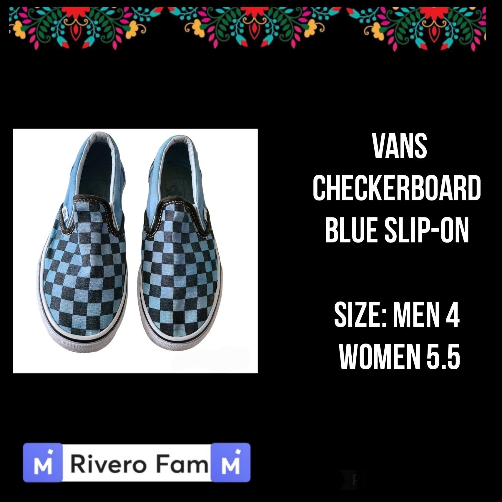 VANS| BLUE CHECKERBOARD| SLIP-ON