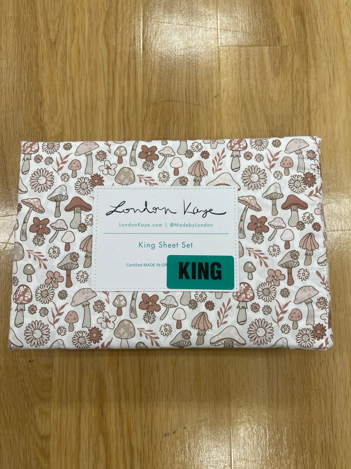 Mushroom KING Sheet Set by London Kaye