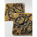 Vintage Bath Towel Set Fieldcrest Black Gold Floral Flowers Rare Wash Cloth Body