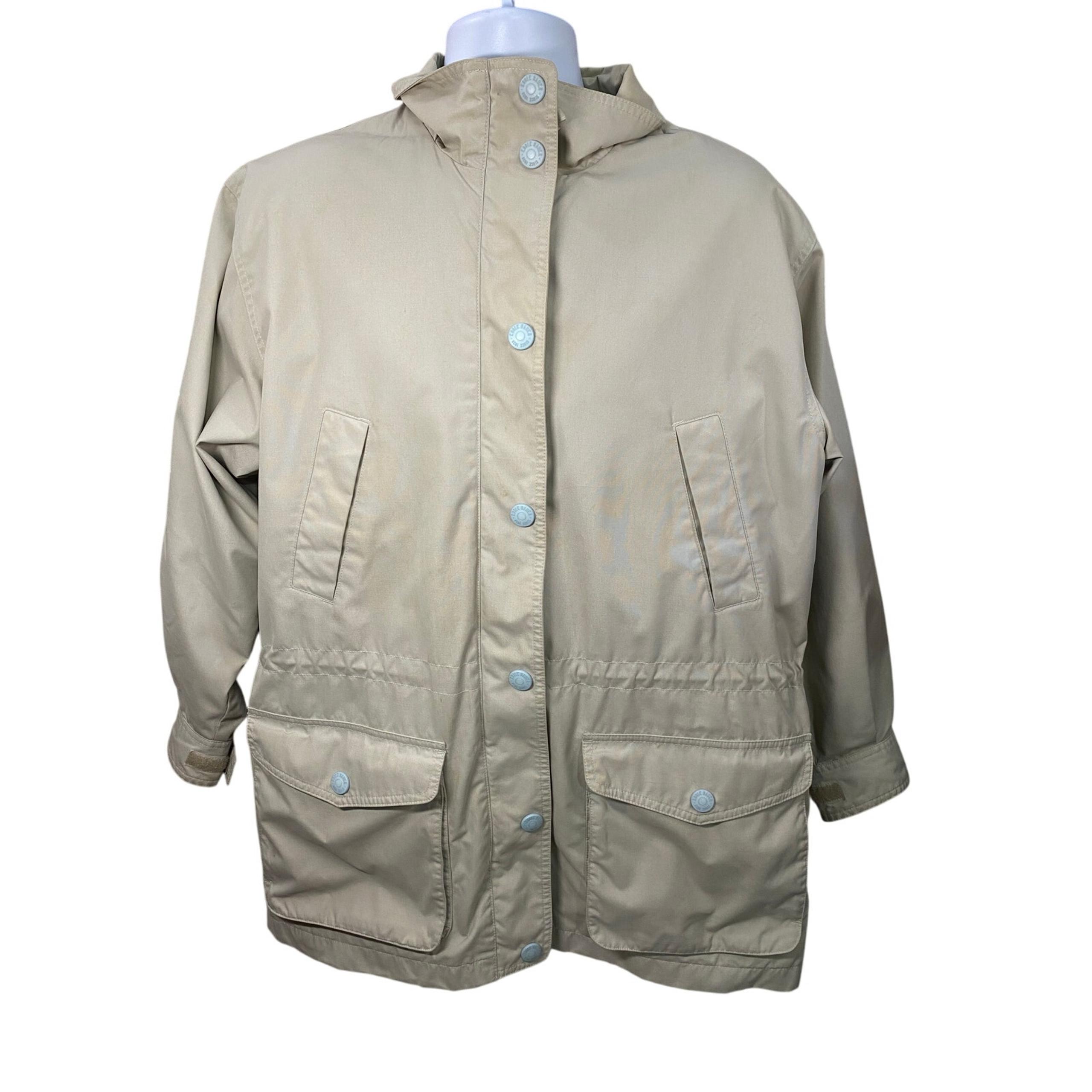 VTG Eddie Bauer Cream Jacket Mens Medium Flannel Lined Workwear