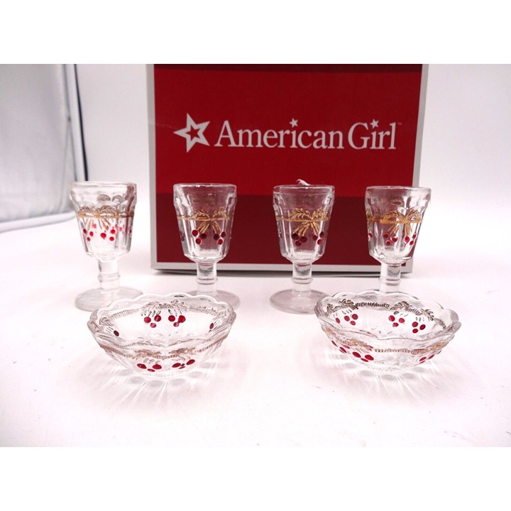 American Girl Samantha Victorian Lemonade Set Replacement 4 goblets 2 bowls