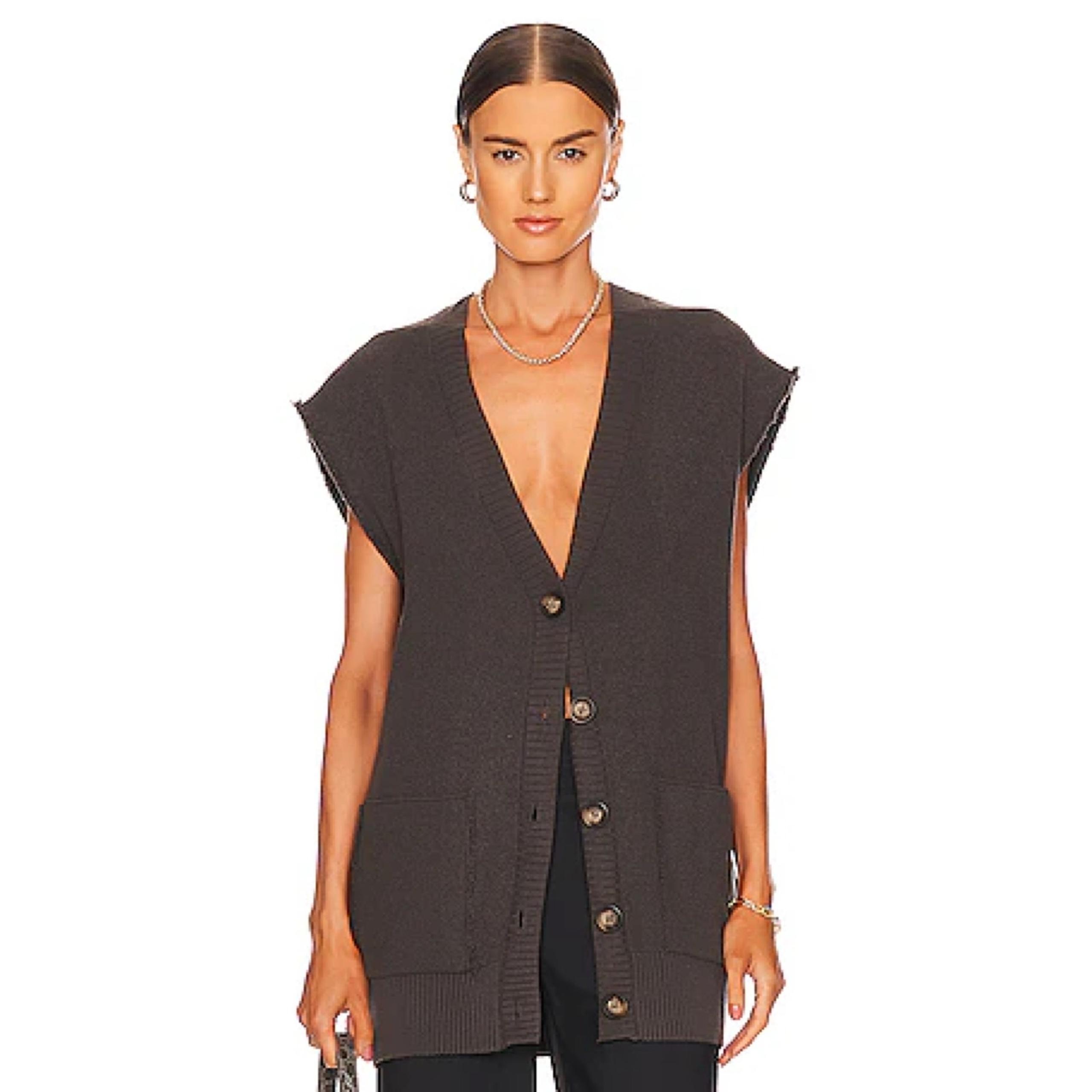 Oakleigh Rib Vest in Charcoal Size S - Free People