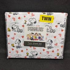 Peanuts Snoopy & Woodstock Valentine Hearts Twin Sheet Set