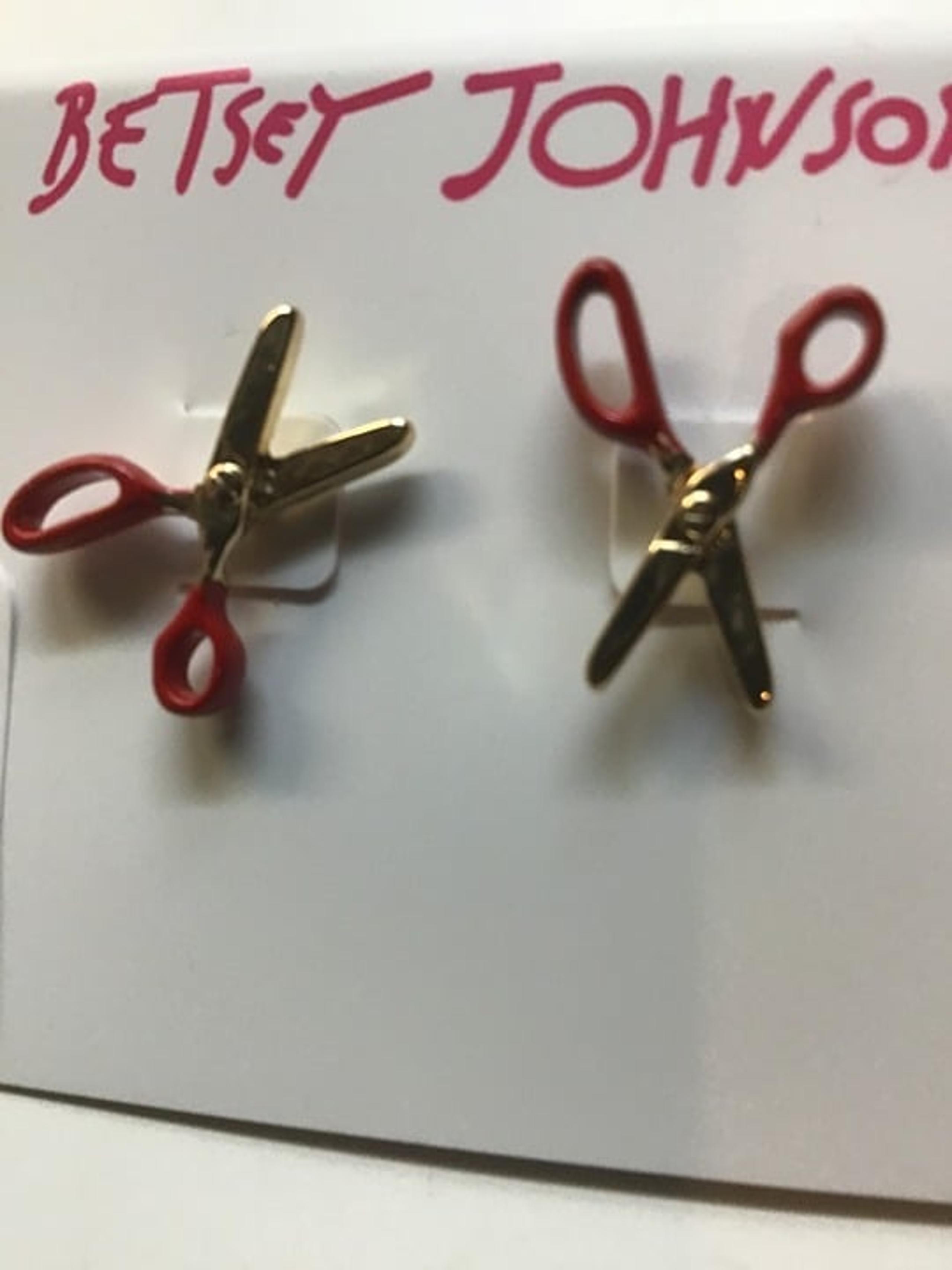 Betsey Johnson New Red-Handled Scissor Earrings