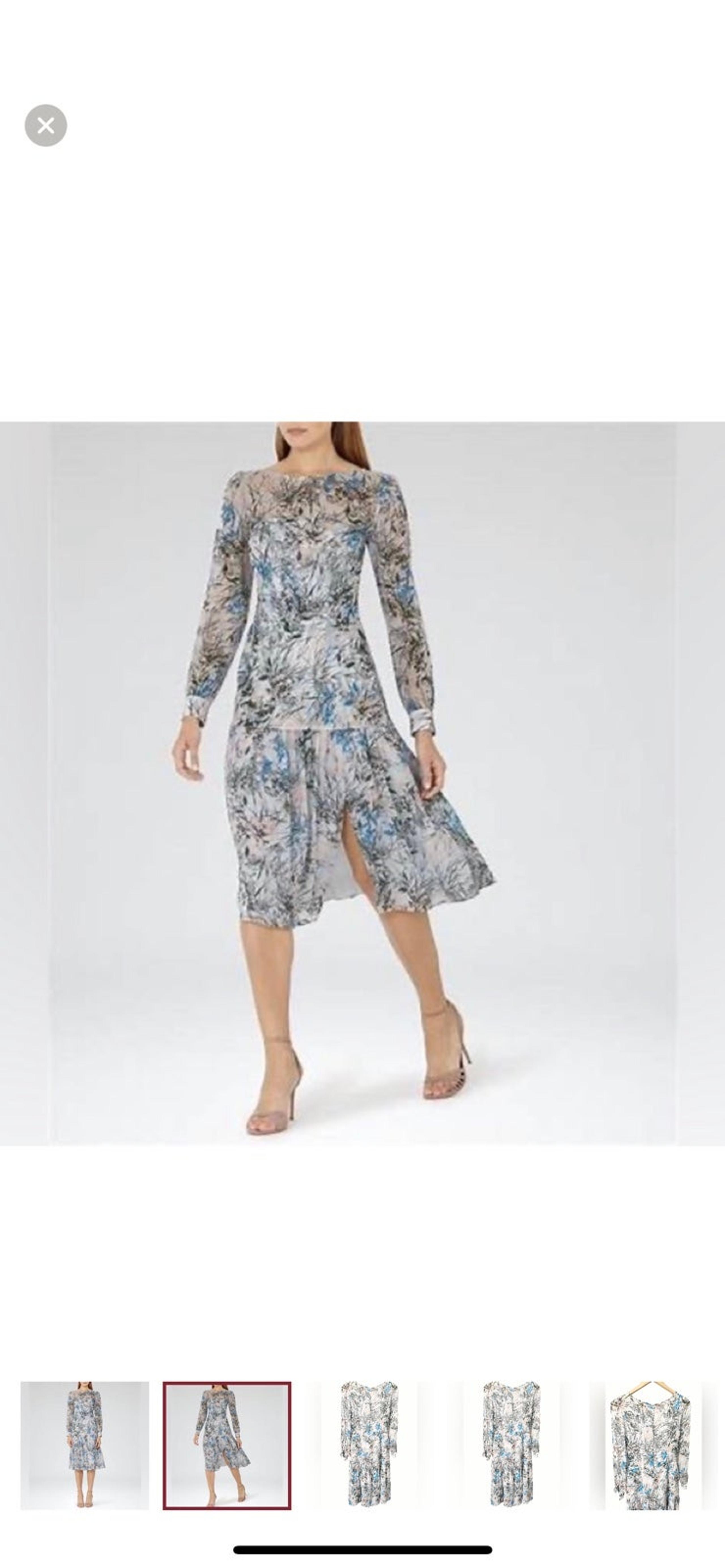 Reiss Nyla Silk Dress Womens Size 10 Floral Long Sleeve NEW WITHOUT TAGS