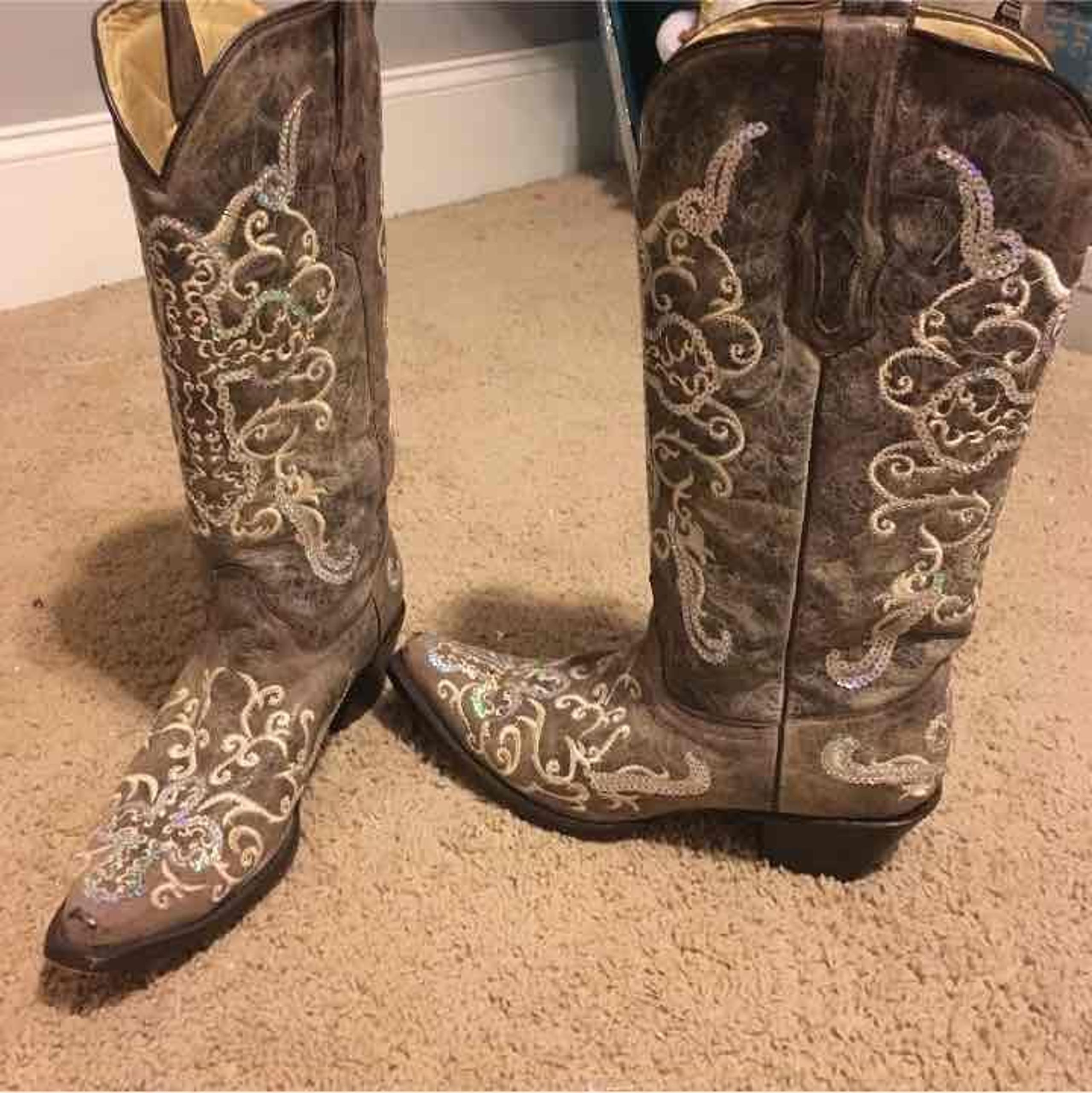 Cross sequin cowboy boots