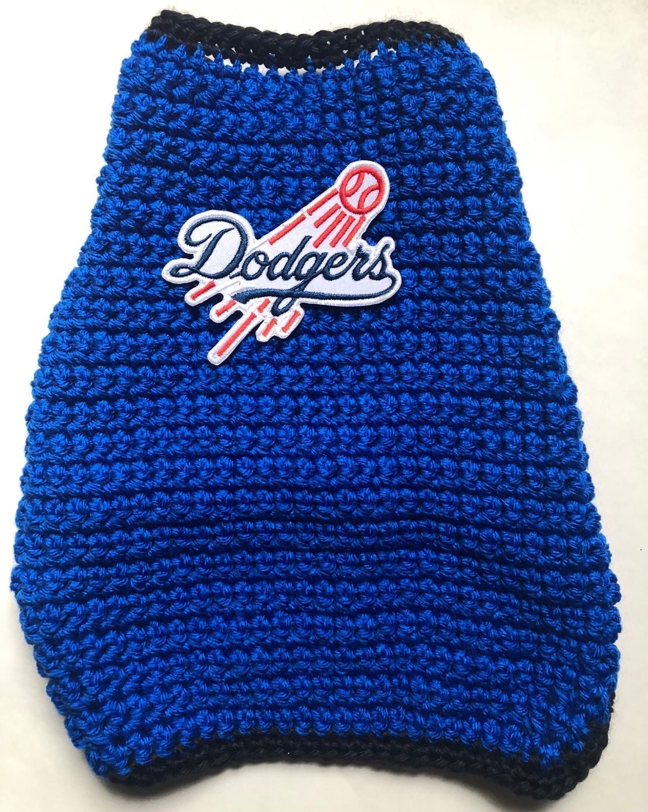 Los Angeles Dodgers Dog Sweater Hand Crochet Size Medium