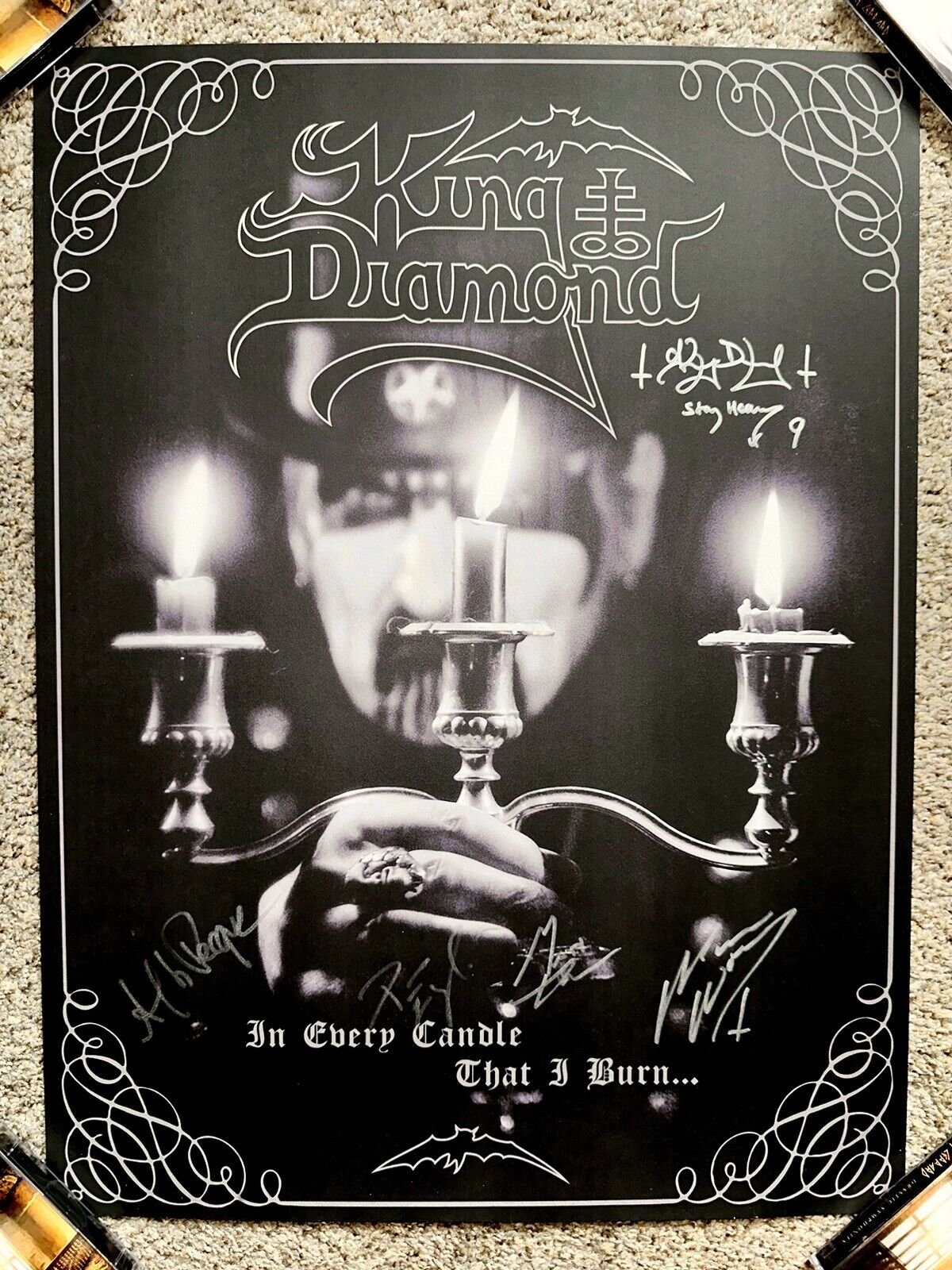 King Diamond SIGNED Poster Lithograph AUTOGRAPHED Official Mercyful Fate PROOF