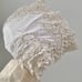 hand sewn, crocheted, lace white fabric runner or curtain