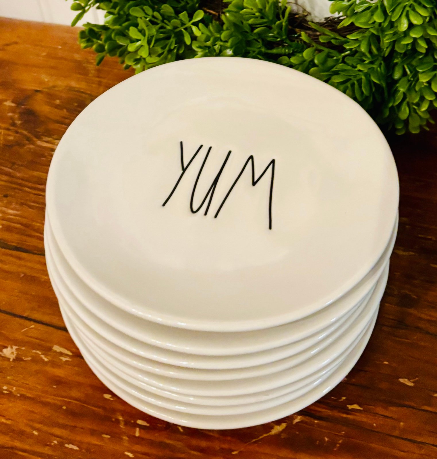 Rae Dunn YUM appetizer or salad plates - 8 qty