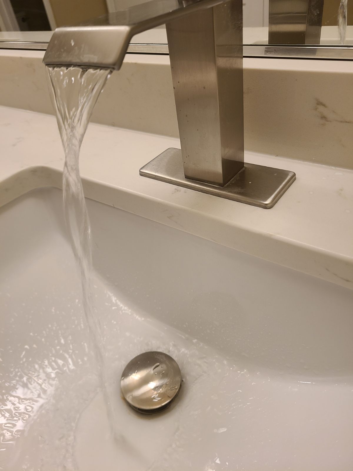 Brushed nickel faucet