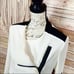 Revolve | Generation Love White & Black Faux Leather Trim Moto Style Jacket