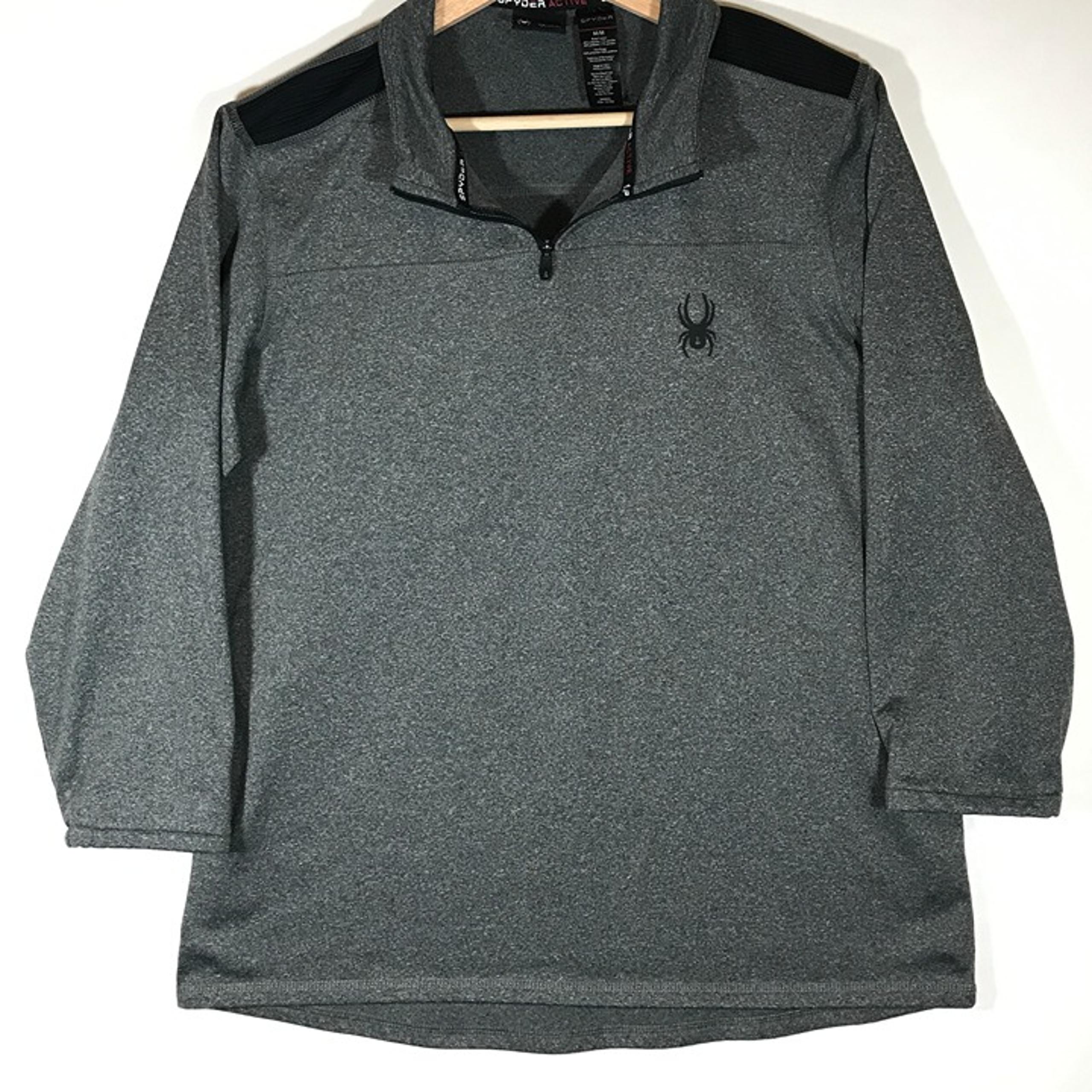 Spyder Active ProWeb Men's Medium Charcoal 1/4 Zip Long Sleeve Pull Over Jacket