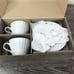 KWANGJUYO Migak-Series Matte White Asian Tea Cup And Saucers Pair Set